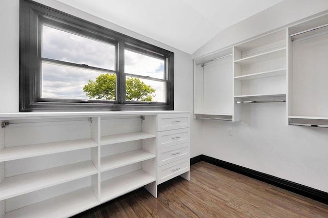 23 Vinton St, Long Beach, NY 11561 - walk in closet with lofted ceiling and dark wood finished floors