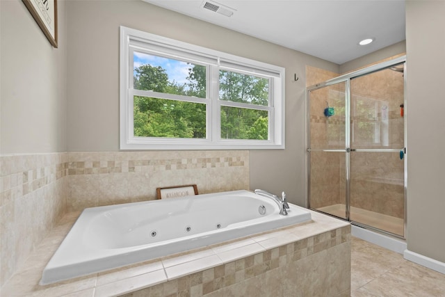 22 Restorative Ln, Middletown, NY 10940 - full bathroom with a whirlpool tub, a shower stall, and tile patterned floors