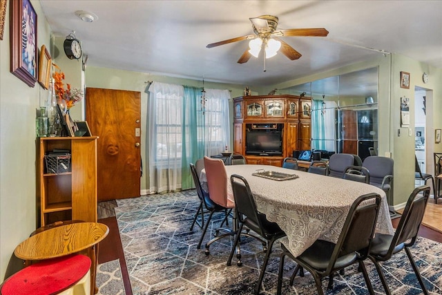 196-66 67th Ave Unit 1Fl, Fresh Meadows, NY 11365 - dining area featuring a ceiling fan