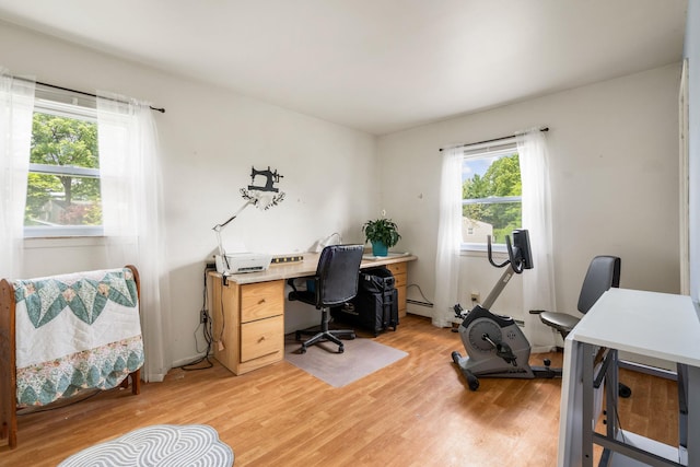 67 Keats Dr, New Windsor, NY 12553 - office with light wood finished floors and a baseboard radiator