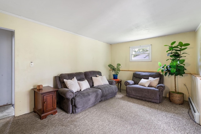 67 Keats Dr, New Windsor, NY 12553 - carpeted living room featuring a baseboard heating unit