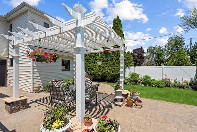 129 Colony Ln, Syosset, NY 11791 - view of patio / terrace with a pergola and outdoor dining space