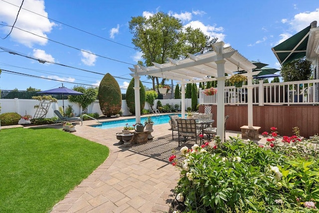 129 Colony Ln, Syosset, NY 11791 - view of pool featuring a pergola and a patio