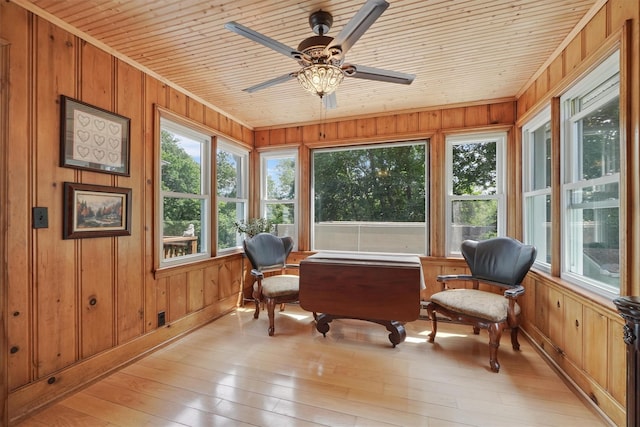 34 Argyle St, Lake Peekskill, NY 10537 - sunroom / solarium featuring wooden walls, wooden ceiling, hardwood / wood-style flooring, and ornamental molding