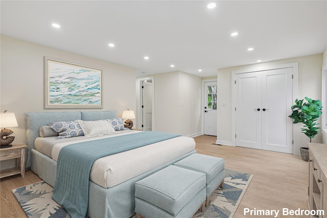 1293 Pulaski Rd, East Northport, NY 11731 - bedroom featuring recessed lighting, light wood-style floors, and a closet