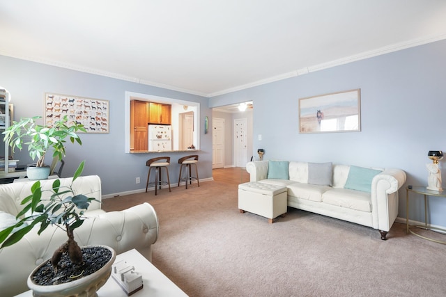 131-2 S Highland Ave Unit A3, Ossining, NY 10562 - carpeted living area featuring crown molding and baseboards