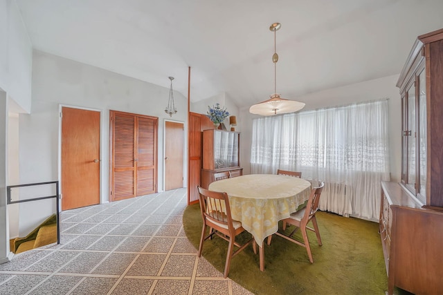 3 Shelter Hill Rd, Plainview, NY 11803 - dining area featuring carpet floors and high vaulted ceiling