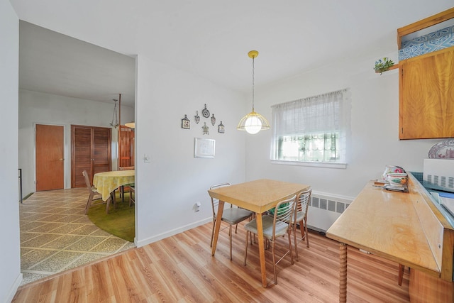 3 Shelter Hill Rd, Plainview, NY 11803 - dining area featuring radiator and light wood-style flooring