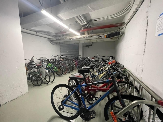 43-10 Kissena Blvd Unit 2B, Flushing, NY 11355 - garage featuring bike storage and concrete block wall