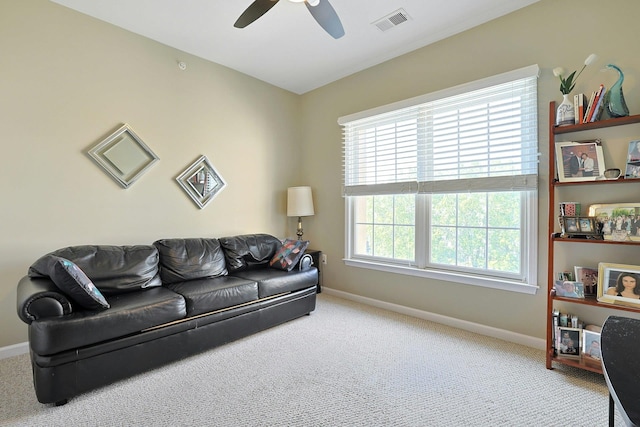 24 N De Baun Ave Unit 308, Suffern, NY 10901 - living room featuring carpet flooring, baseboards, and ceiling fan