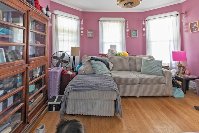 184 Highland Ave, Middletown, NY 10940 - living room featuring crown molding and hardwood / wood-style flooring