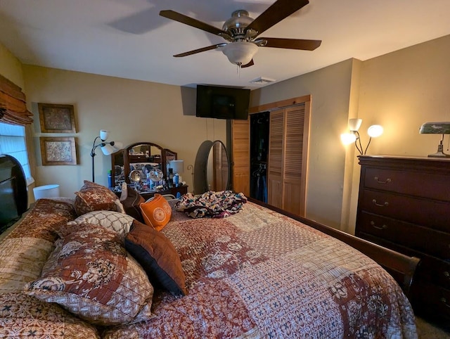 6 Westerly Ct, Hampton Bays, NY 11946 - bedroom featuring a closet and a ceiling fan