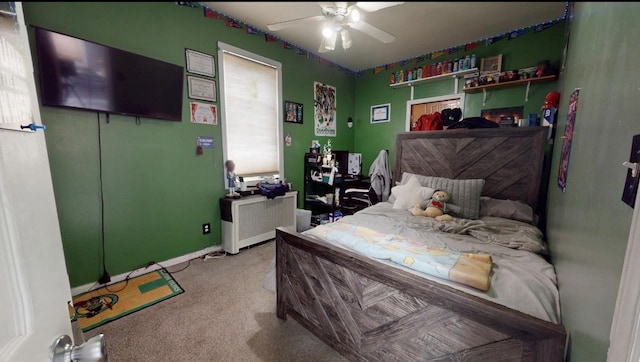 2547 Laconia Ave, Bronx, NY 10469 - carpeted bedroom with a ceiling fan and baseboards