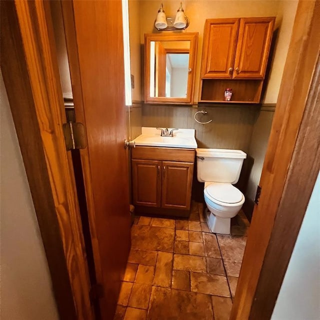 1548 Rte 9 Unit 1B, Wappingers Falls, NY 12590 - half bath with toilet, vanity, and stone tile floors
