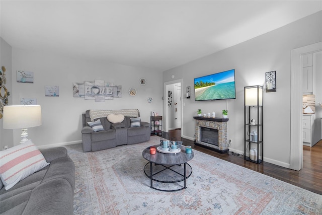 472 Gramatan Ave Unit Dd3, Mount Vernon, NY 10552 - living room with wood finished floors and a fireplace