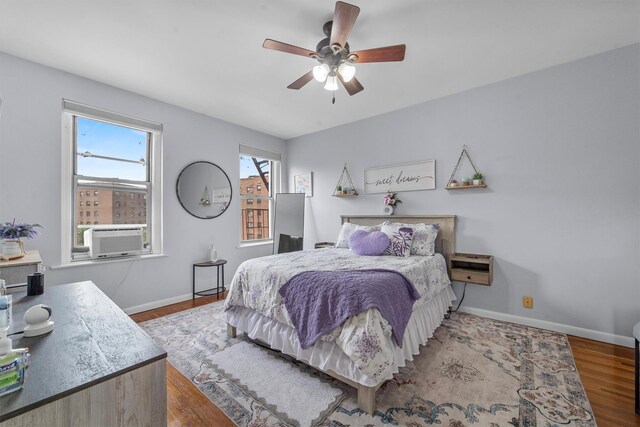 472 Gramatan Ave Unit Dd3, Mount Vernon, NY 10552 - bedroom featuring cooling unit, wood finished floors, and a ceiling fan
