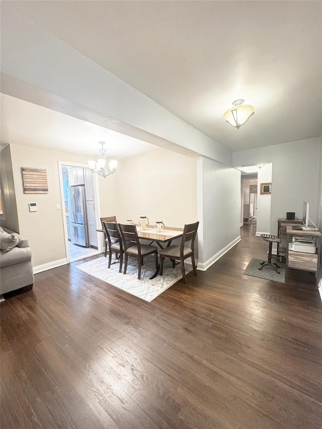 1475 Thieriot Ave Unit 6E, Bronx, NY 10460 - dining area featuring dark wood-type flooring, baseboards, and a chandelier