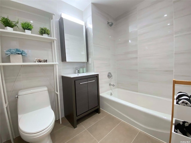 4223 Parsons Blvd Unit 1E, Flushing, NY 11355 - full bathroom with tile patterned flooring, toilet, vanity, and washtub / shower combination