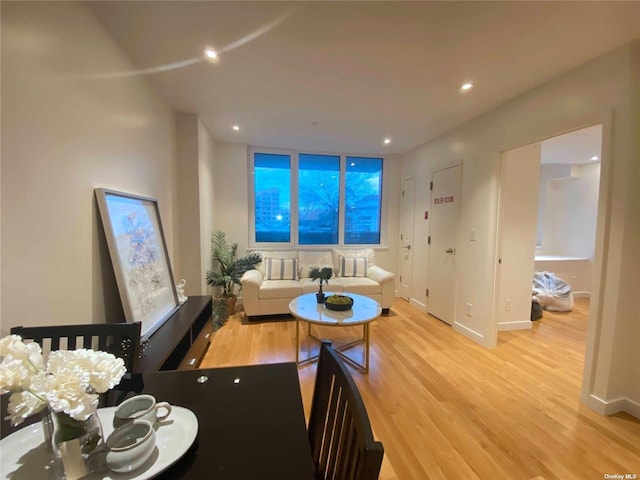 4223 Parsons Blvd Unit 1E, Flushing, NY 11355 - living room with wood finished floors and recessed lighting