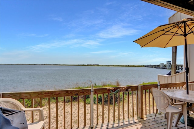 4 Waters Edge Unit 4, Shirley, NY 11967 - wooden terrace with a water view