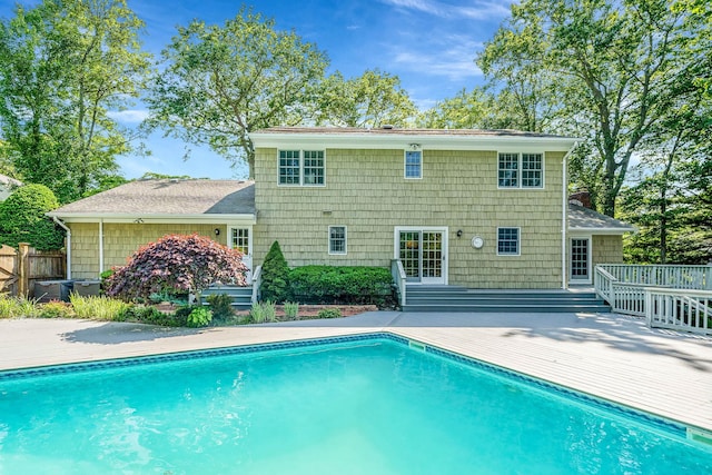 7 Sandpiper Ct, Shoreham, NY 11786 - swimming pool with a wooden deck