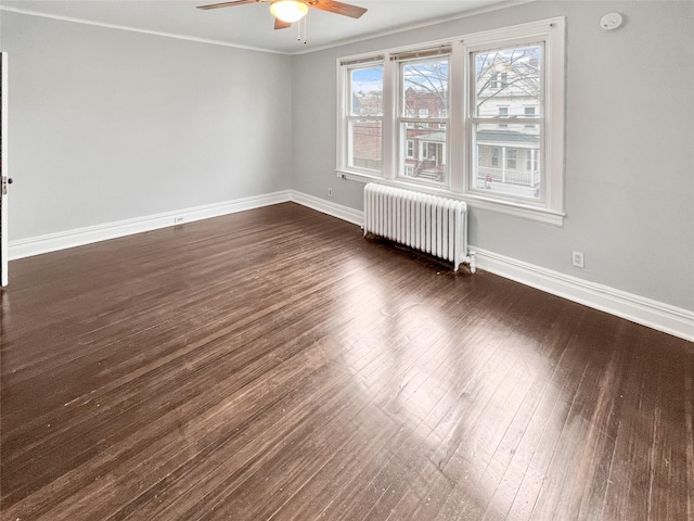 320 E 235th St, Bronx, NY 10470 - empty room featuring radiator heating unit, ceiling fan, plenty of natural light, and baseboards