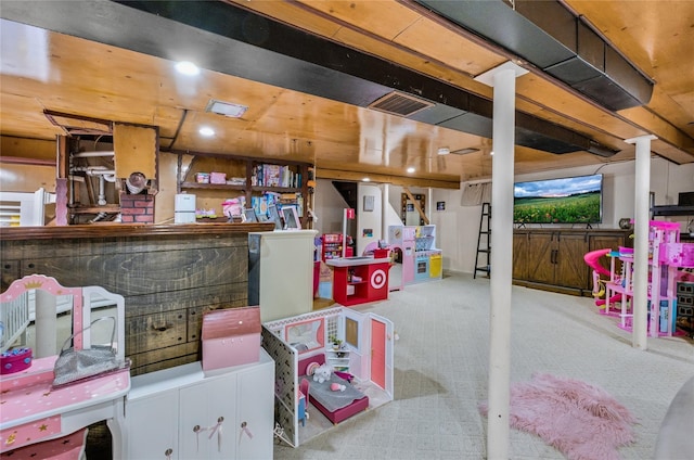 56 15th Ave, West Babylon, NY 11704 - playroom featuring carpet floors and recessed lighting