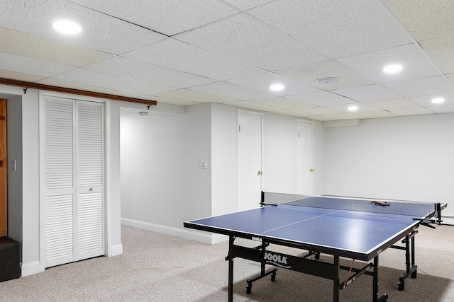 38 Maple Ave, Northport, NY 11768 - recreation room with carpet floors, recessed lighting, and baseboards