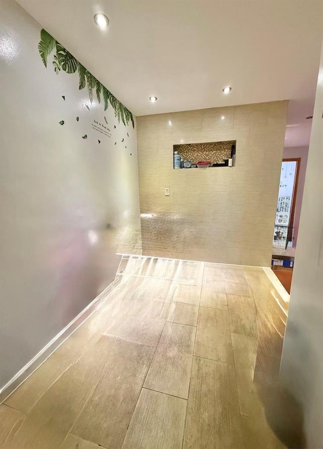 138-70 Elder Ave Unit 3C, Flushing, NY 11355 - hallway with recessed lighting and wood finished floors