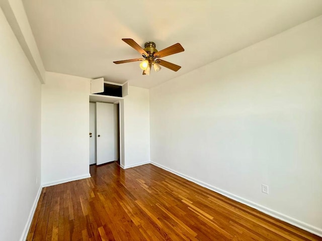 38-15 149th St Unit 6S, Flushing, NY 11354 - empty room with baseboards, dark wood-style flooring, and ceiling fan