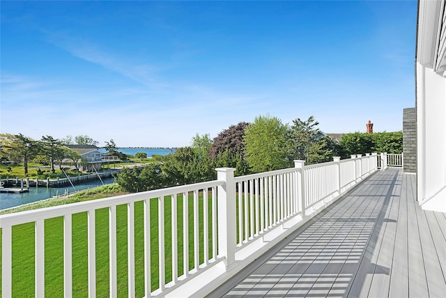44 Club Ln, Remsenburg, NY 11960 - deck with a water view and a lawn