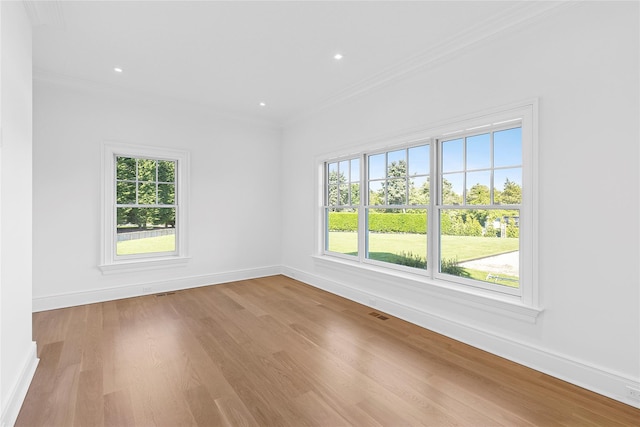 44 Club Ln, Remsenburg, NY 11960 - unfurnished room with ornamental molding, wood finished floors, baseboards, and recessed lighting