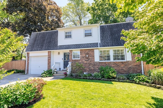 58 Hooper St, Port Jefferson Station, NY 11776 - view of front facade featuring brick siding, driveway, a garage, and a shingled roof