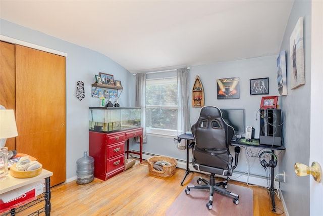 58 Hooper St, Port Jefferson Station, NY 11776 - office space with wood finished floors, lofted ceiling, and baseboards