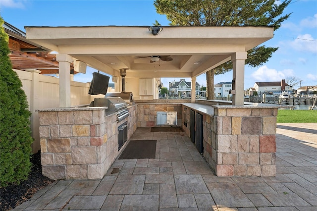 2854 Whaleneck Dr, Merrick, NY 11566 - view of patio with a gazebo, a ceiling fan, and a residential view