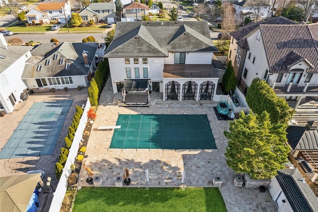 2854 Whaleneck Dr, Merrick, NY 11566 - aerial perspective of suburban area with a pool area