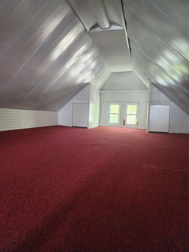 88-38 201st St, Hollis, NY 11423 - additional living space featuring vaulted ceiling and carpet