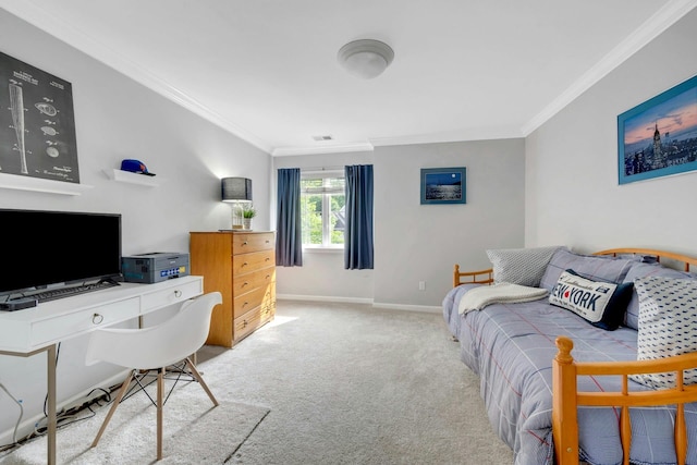 3 Vista Dr, Baldwin Place, NY 10505 - carpeted bedroom featuring ornamental molding and an office area