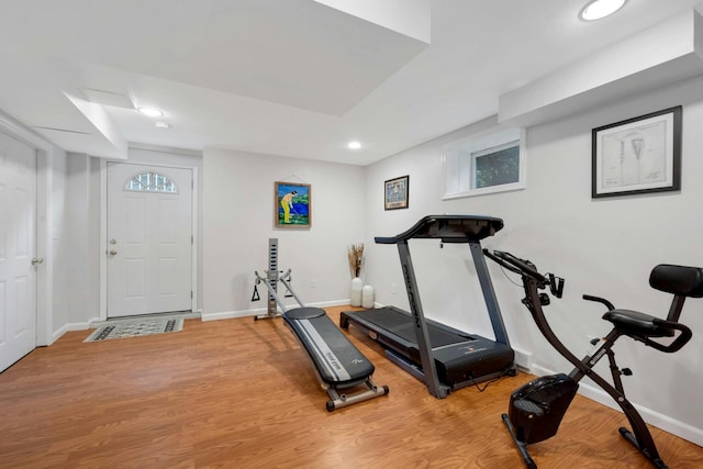 3 Vista Dr, Baldwin Place, NY 10505 - workout area featuring wood finished floors and recessed lighting