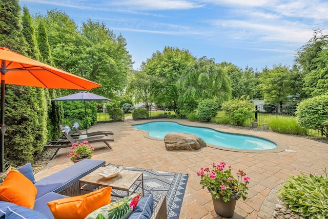 3 Vista Dr, Baldwin Place, NY 10505 - view of pool with a patio area and view of wooded area