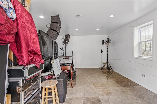 111-38 114th St, South Ozone Park, NY 11420 - interior space featuring recessed lighting and attic access