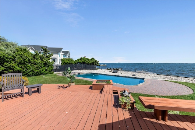 167 Secatogue Ln W, West Islip, NY 11795 - swimming pool featuring a deck with water view and a yard
