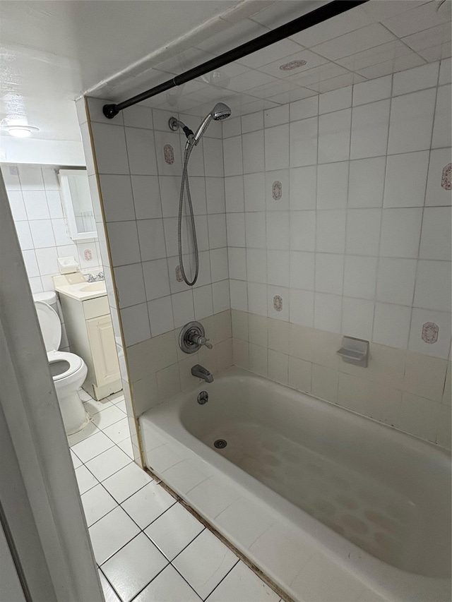 840 Hollywood Ave, Bronx, NY 10465 - bathroom featuring tile patterned flooring, toilet, bathing tub / shower combination, and vanity