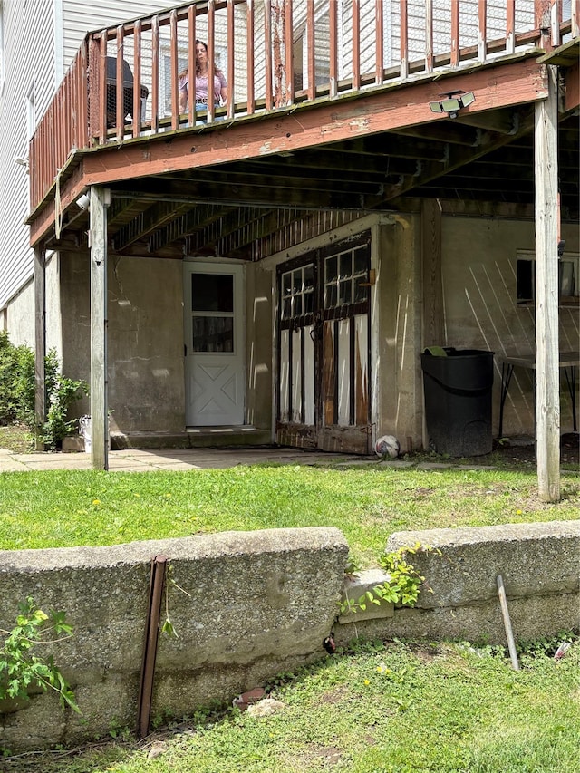 840 Hollywood Ave, Bronx, NY 10465 - rear view of house with a wooden deck
