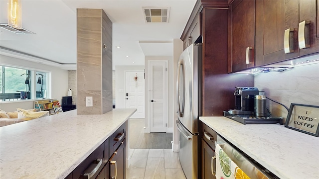 5-16 115th Unit C, College Point, NY 11356 - kitchen with appliances with stainless steel finishes, light stone countertops, and recessed lighting