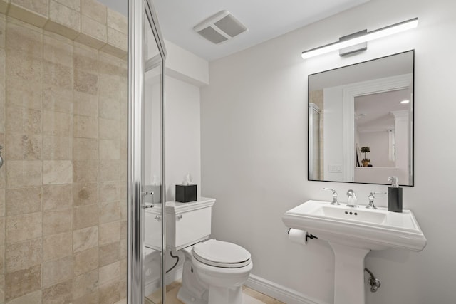 30 Salem Ridge Dr, Huntington, NY 11743 - full bath with a stall shower, toilet, and baseboards