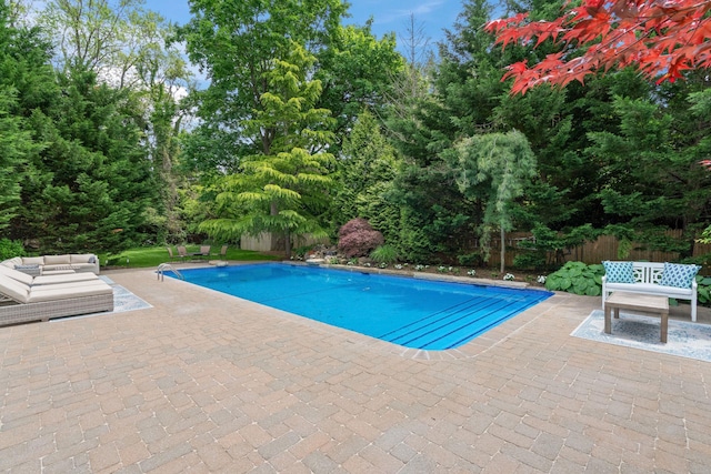 30 Salem Ridge Dr, Huntington, NY 11743 - view of swimming pool featuring a patio and an outdoor hangout area