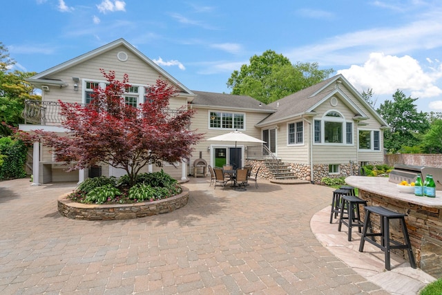 30 Salem Ridge Dr, Huntington, NY 11743 - back of house with a patio area and stairway