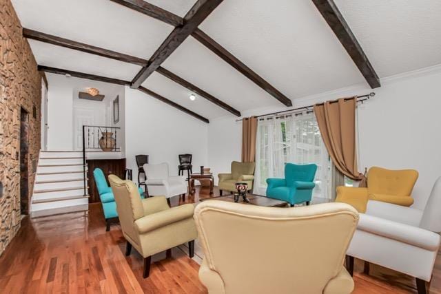 127 Parkview Rd, Elmsford, NY 10523 - sitting room featuring wood finished floors and stairway