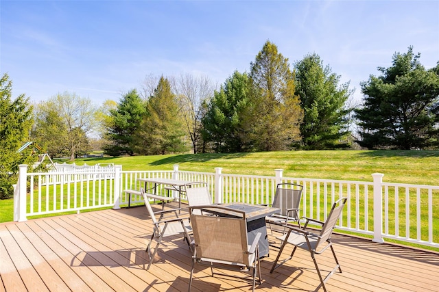 19 Bush Creek Ln, Poughquag, NY 12570 - wooden deck with a yard